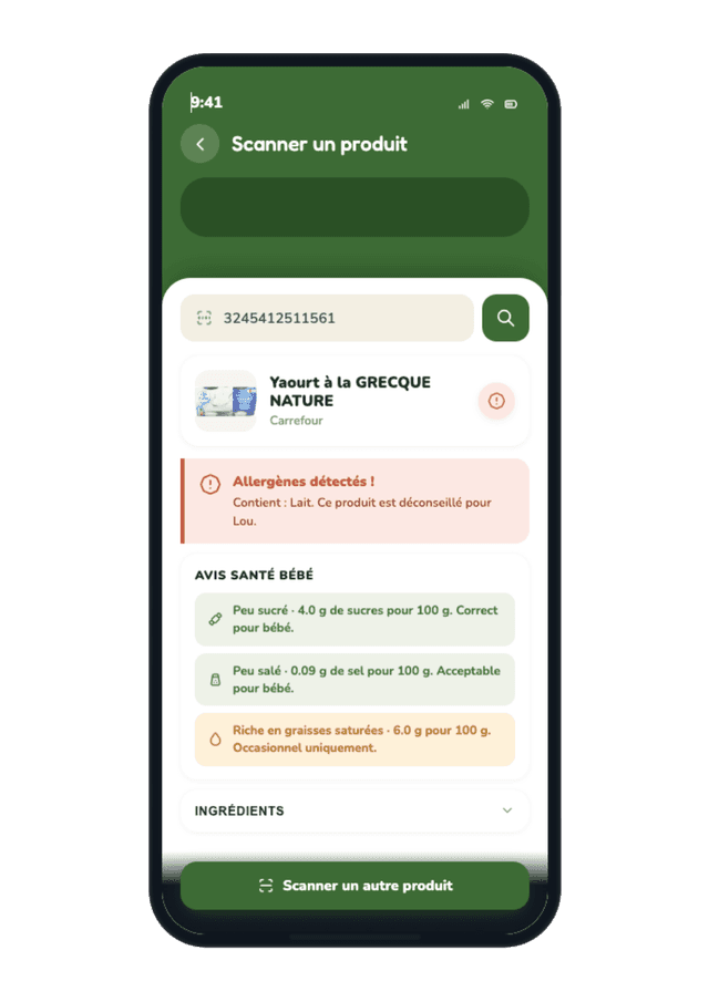 Scanner de produit Mimiam