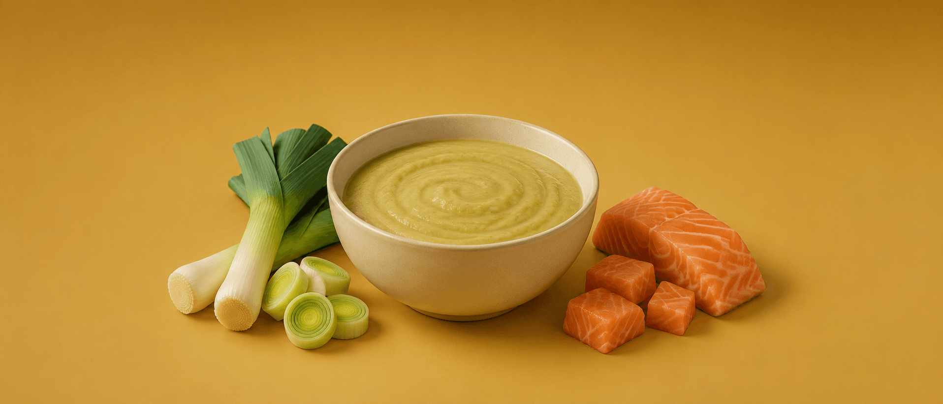 Potage poireaux saumon