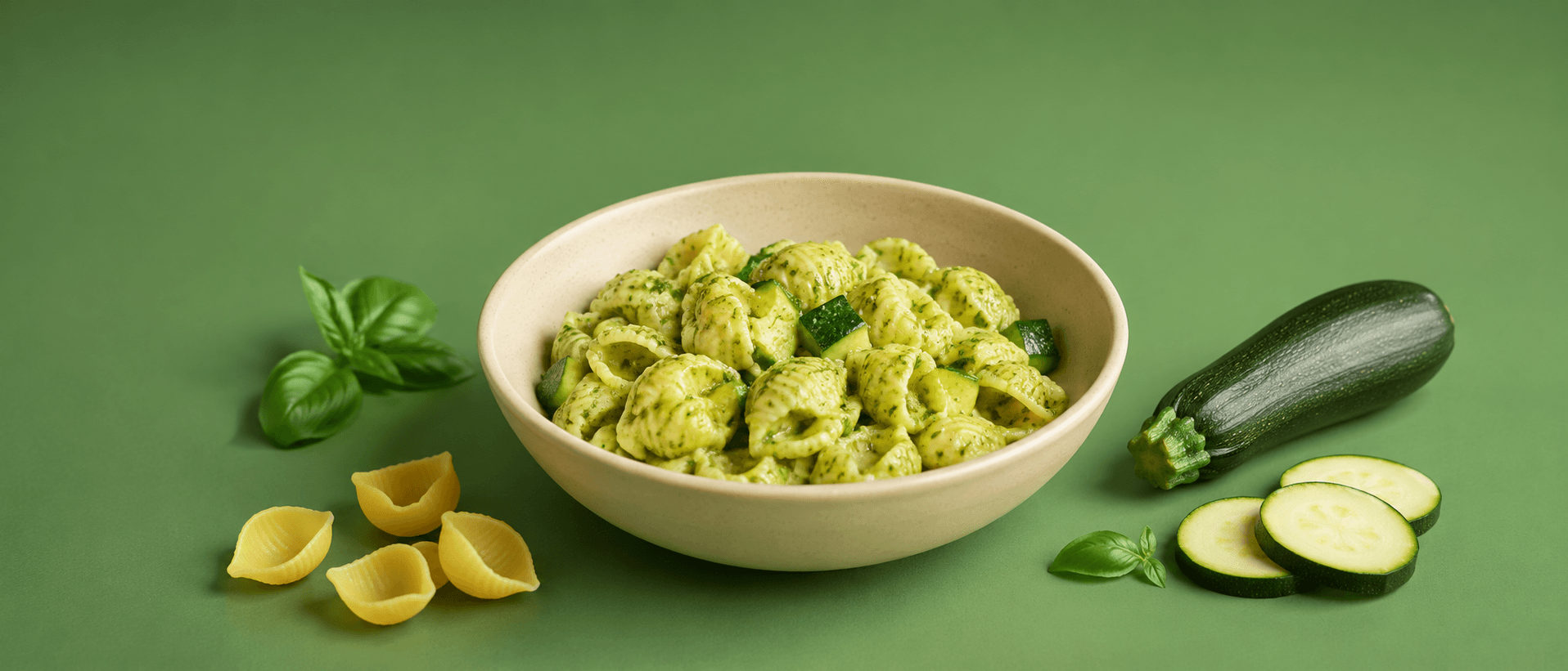 Pâtes pesto courgette