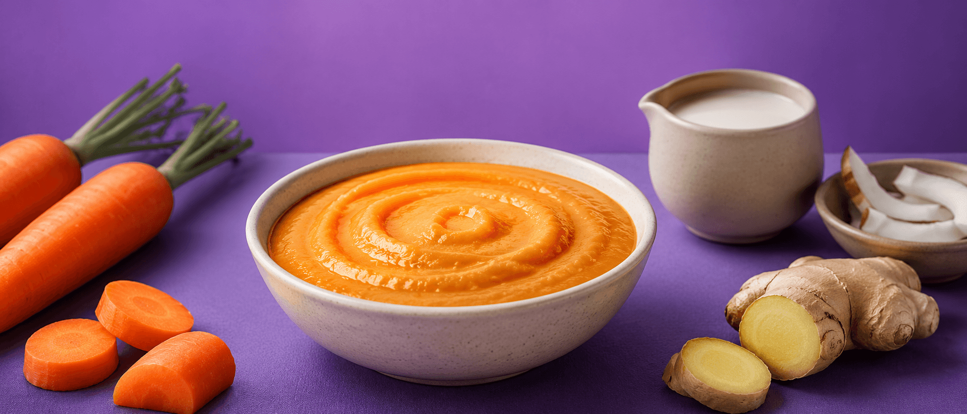 Purée de carottes au lait de coco et gingembre